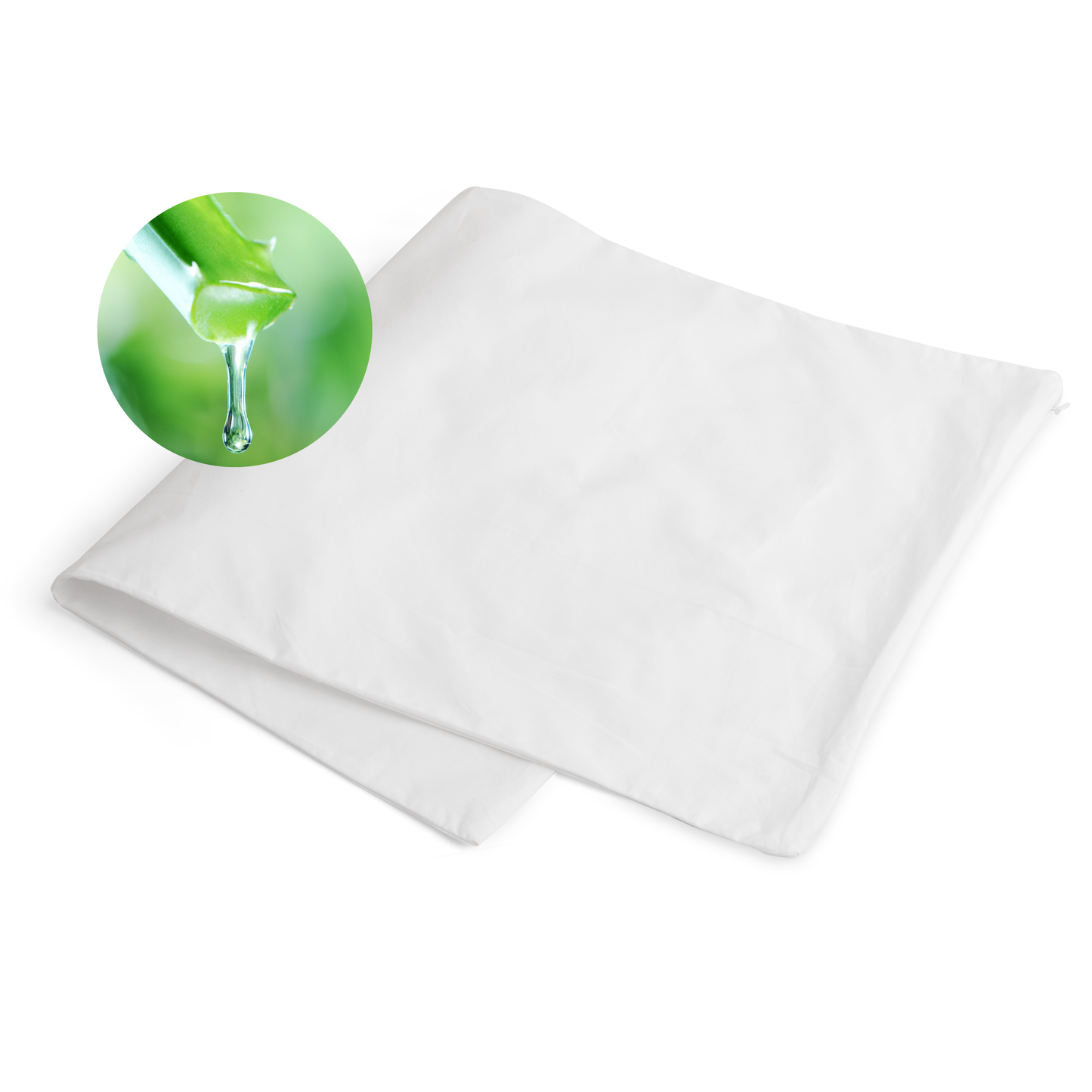 Aloe Vera Pillow Cover - 100% Cotton, Sooth your skin, protect your pillow